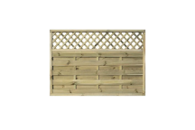 Horizontal Lattice Top Fence Panel - 1.2 x 1.8m (4 x 6\') Green