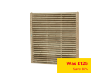 Double Slatted Fence Panel - 1.8 x 1.8m (6 x 6\')