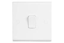 6A Single Gang 1 Way Slimline Switch - White