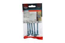 Timco Coach Screws Hex Head Silver  - 8.0 x 100mm ( 5pcs)