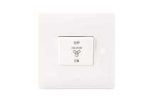 6A 3 Pole Fan Isolator Slimline Switch - White