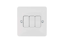 6A Triple Gang 2 Way Slimline Switch - White