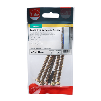 Timco Multi-Fix Concrete Screws - 7.5 x  60mm (6pcs)