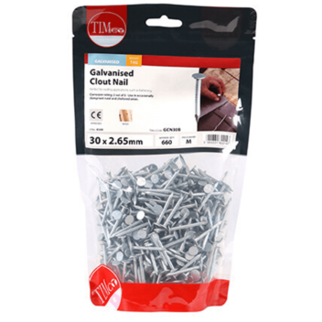 Timco Clout Nails Galvanised - 30 x 2.65mm (1kg)