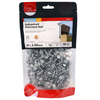 Timco Extra Large Head Clout Nails Galvanised - 20 x 3mm (1kg)