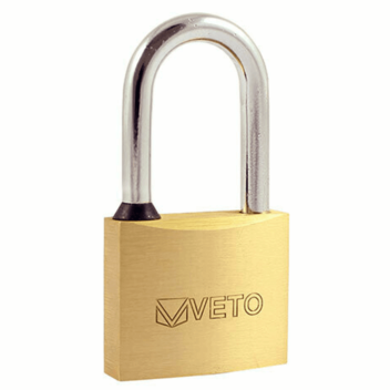 Timco Veto Brass Padlock Long Shackle - 40mm