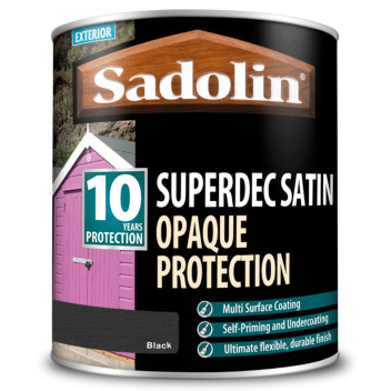 Sadolin Superdec Opaque Wood Protection Black Gloss - 1L