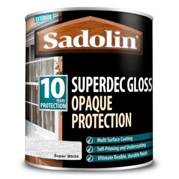 Sadolin Superdec Opaque Wood Protection Super White Gloss - 1L