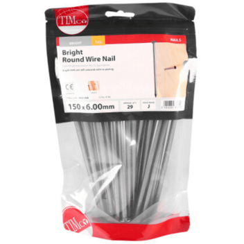 Timco Round Wire Nails Bright - 150 x 6.00mm (1kg)