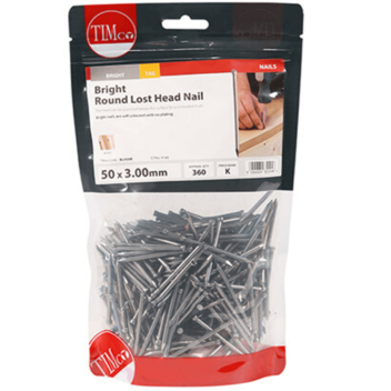 Timco Round Lost Head Nails Bright - 50 x 3.00mm (1kg)