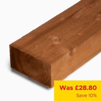 100 x 200mm (8 x 4\") Treated Sawn Timber Sleeper 2.4m Brown