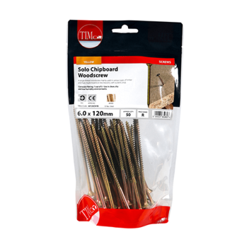 Timco Solo Countersunk Woodscrews - 6.0 x 120mm (50pcs)