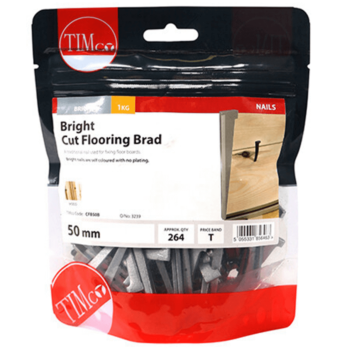 Timco Cut Flooring Brads Bright - 50mm (1kg)