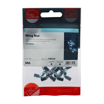 Timco Wing Nut -  M6 (6pcs)