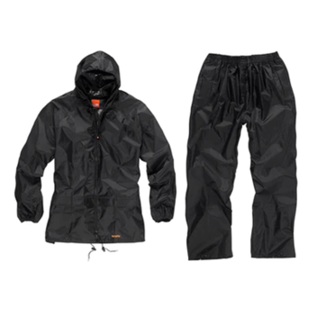 Scruffs Waterproof Rainsuit Black - X Large