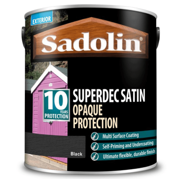 Sadolin Superdec Opaque Wood Protection Black Satin - 2.5L