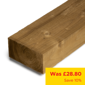 100 x 200mm (8 x 4\") Treated Sawn Timber Sleeper 2.4m Green