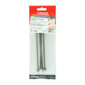 Timco Timber Screws Hex Flange Head Exterior Green - 6.7 x 150mm (4pcs)