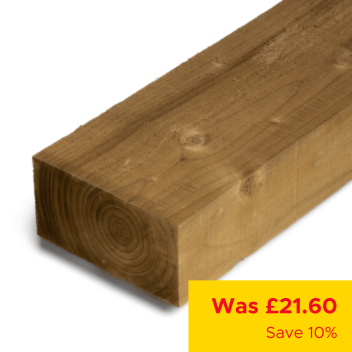 100 x 200mm (8 x 4\") Treated Sawn Timber Sleeper 1.8m Green