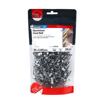 Timco Clout Nails Aluminium - 30 x 2.65mm (0.25kg)