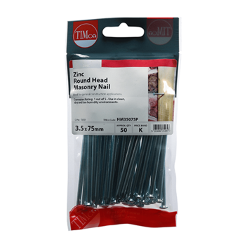 Timco Masonry Nails Zinc - 3.0 x 75mm (100pcs)