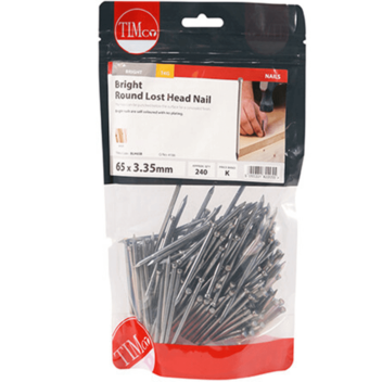 Timco Round Lost Head Nails Bright - 65 x 3.35mm (1kg)