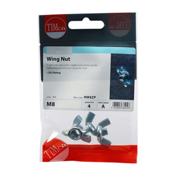 Timco Wing Nut -  M8 (4pcs)