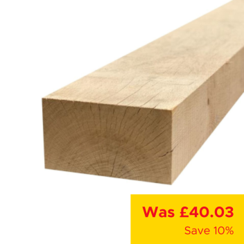 100 x 200mm (8 x 4\") Oak Sleeper 2.4m Untreated