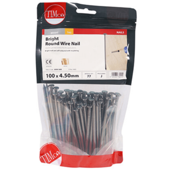 Timco Round Wire Nails Bright - 100 x 4.50mm (1kg)