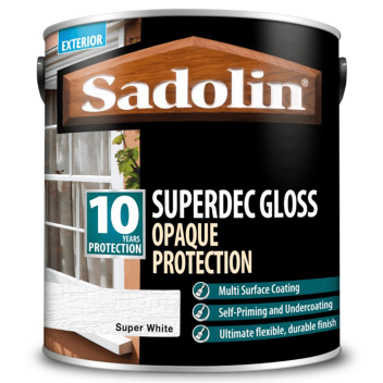 Sadolin Superdec Opaque Wood Protection Super White Gloss - 2.5L