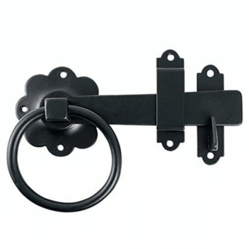 Timco Ring Gate Latch Plain Black - 6\"