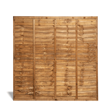 Overlap Fence Panel - 1.83 x 1.83m (6 x 6\') Brown