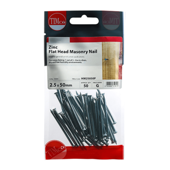 Timco Masonry Nails Zinc - 2.5 x 50mm ( 50pcs)