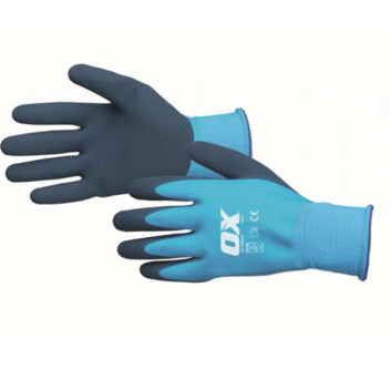 Ox Waterproof Latex Gloves - Size L