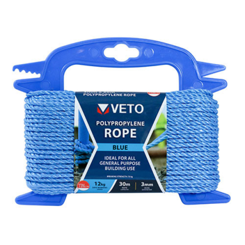 Timco Blue Poly Rope -  3mm x 30m