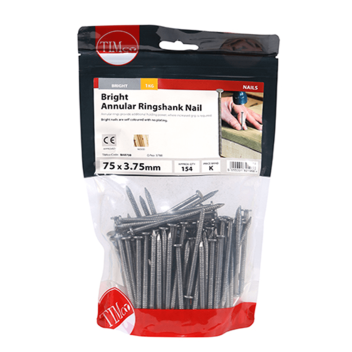 Timco Annular Ringshank Nails Bright - 75 x 3.75mm (1kg)