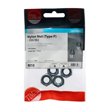 Timco P Nylon Nuts - M10 (4pcs)