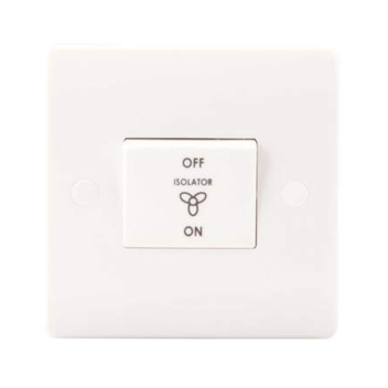 6A 3 Pole Fan Isolator Slimline Switch - White