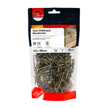 Timco Solo Countersunk Woodscrews - 4.0 x  40mm (350pcs)