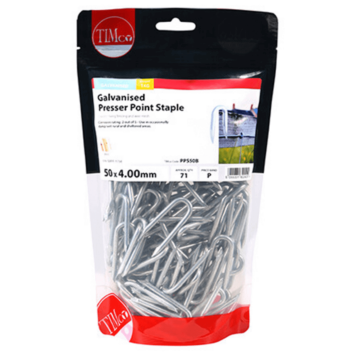 Timco Presser Point Staples Galvanised - 50 x 4.00mm (1kg)