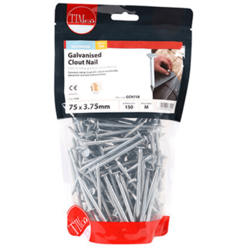 Timco Clout Nails Galvanised - 75 x 3.75mm (1kg)