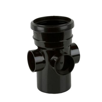 Single Socket Triple Boss Pipe Black