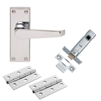 Victorian Straight Door Pack - Polished Chrome