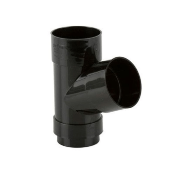 Roundstyle Downpipe Branch - 112½° Black