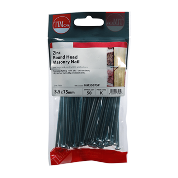 Timco Masonry Nails Zinc - 3.5 x 75mm ( 50pcs)