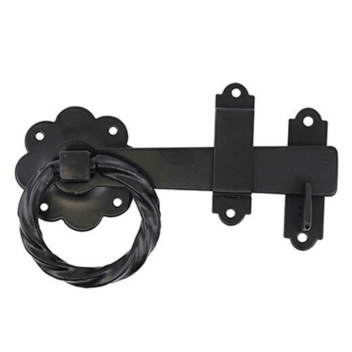 Timco Twisted Ring Gate Latch Black - 6\"